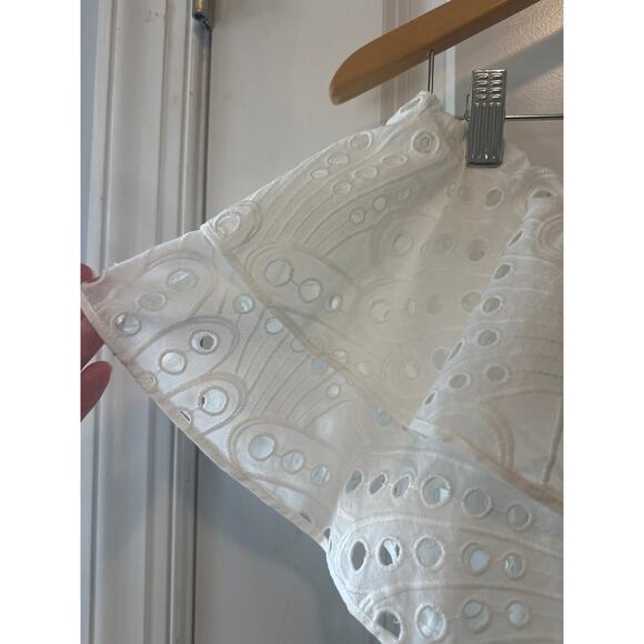 Charo Ruiz Ibiza Isabella White Eyelet Off Shoulder Maxi Dress Size Small - Picture 6 of 10